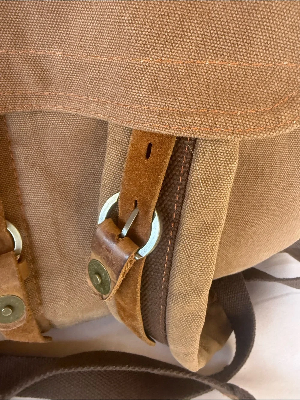 Augur Canvas Drawstring Backpack in Brown